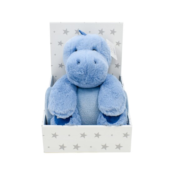 Λούτρινο Ζωάκι Σετ Bebe Dinosaur 01 Blue Dimcol ( Ύψος 25 cm) 2Τεμ