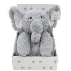 Λούτρινο Ζωάκι Σετ Bebe Elephant 03 Grey Dimcol ( Ύψος 25 cm) 2Τεμ