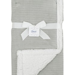 Κουβέρτα Fleece Με Sherpa Αγκαλιάς Bebe Cord Ριγέ 10 Grey Jacquard Dimcol (75x100) 1Τεμ