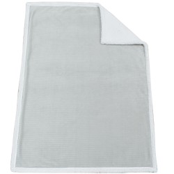 Κουβέρτα Fleece Με Sherpa Αγκαλιάς Bebe Cord Ριγέ 10 Grey Jacquard Dimcol (75x100) 1Τεμ