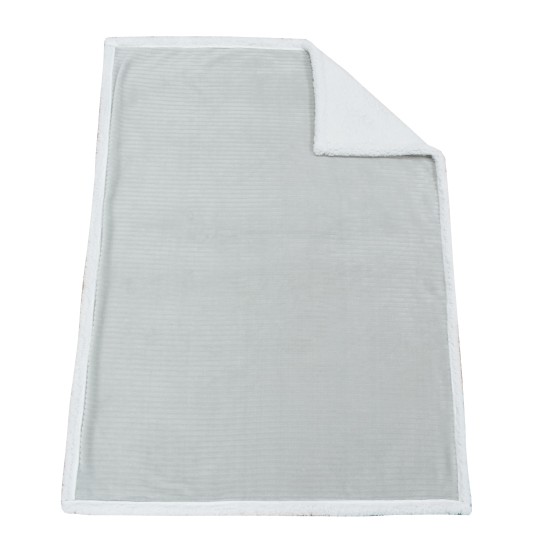 Κουβέρτα Fleece Με Sherpa Αγκαλιάς Bebe Cord Ριγέ 10 Grey Jacquard Dimcol (75x100) 1Τεμ