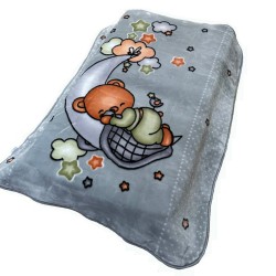 Κουβέρτα Βελουτέ Κούνιας Bebe Crescent Moon 33 Light Grey Dimcol (110x140) 1Τεμ