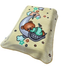 Κουβέρτα Βελουτέ Κούνιας Bebe Crescent Moon 34 Ecru-Light Yellow Dimcol (110x140) 1Τεμ
