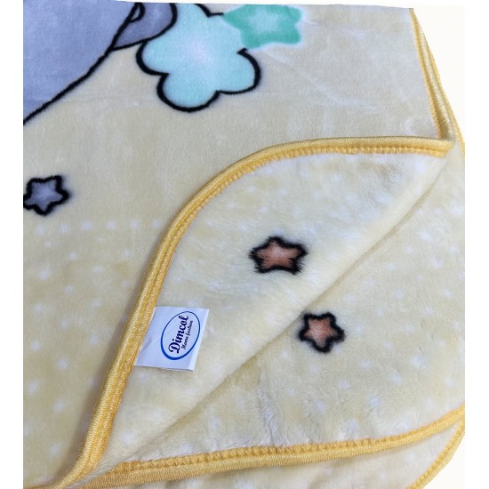 Κουβέρτα Βελουτέ Κούνιας Bebe Crescent Moon 34 Ecru-Light Yellow Dimcol (110x140) 1Τεμ