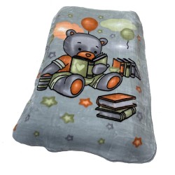 Κουβέρτα Βελουτέ Κούνιας Bebe Studying Bear 38 Light Grey Dimcol (110x140) 1Τεμ