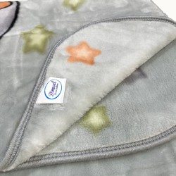 Κουβέρτα Βελουτέ Κούνιας Bebe Studying Bear 38 Light Grey Dimcol (110x140) 1Τεμ