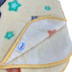 Κουβέρτα Βελουτέ Κούνιας Bebe Studying Bear 39 Ecru-Light Yellow Dimcol (110x140) 1Τεμ