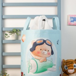 Καλάθι Αποθήκευσης Παιδικό Pilot 118 L.Blue Υφασμάτινο Dimcol (50x30x45) 1Τεμ