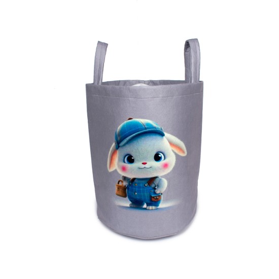 Παιδικό Καλάθι Αποθήκευσης Cap Bunny 38 Grey Υφασμάτινο Dimcol (50x30x45 ) 1Τεμ