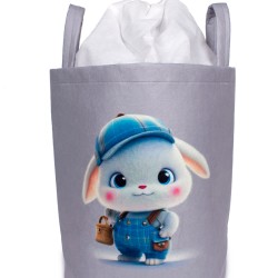 Παιδικό Καλάθι Αποθήκευσης Cap Bunny 38 Grey Υφασμάτινο Dimcol (50x30x45 ) 1Τεμ