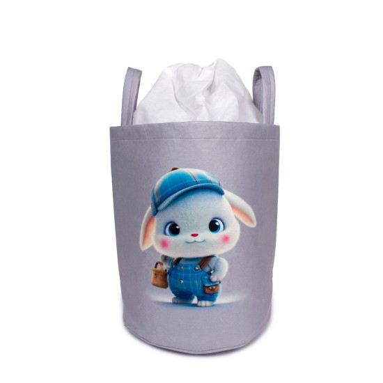 Παιδικό Καλάθι Αποθήκευσης Cap Bunny 38 Grey Υφασμάτινο Dimcol (50x30x45 ) 1Τεμ