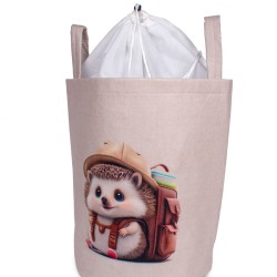Παιδικό Καλάθι Αποθήκευσης Hedgehog 45 Beige Υφασμάτινο Dimcol (50x30x45 ) 1Τεμ