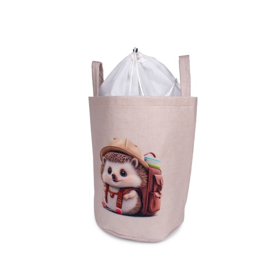 Παιδικό Καλάθι Αποθήκευσης Hedgehog 45 Beige Υφασμάτινο Dimcol (50x30x45 ) 1Τεμ