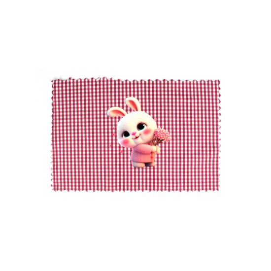 Σουπλά Φαγητού Bebe Cute Bunny 37 Bordeaux Υφασμάτινο Dimcol (35x50) 1Τεμ