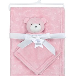 Νάνι-Πανάκι Παρηγοριάς & Κουβέρτα Coral Fleece Σετ Bear 08 Pink Dimcol 2Τεμ Νάνι-Πανάκι Παρηγοριάς & Κουβέρτα Coral Fleece Σετ Bear 08 Pink Dimcol 2Τεμ