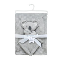Νάνι-Πανάκι Παρηγοριάς & Κουβέρτα Coral Fleece Σετ Koala 10 Grey Dimcol 2Τεμ