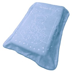 Κουβέρτα Βελουτέ Κούνιας Bebe Sweet Bear 11 Baby Blue Dimcol (110x140) 1Τεμ