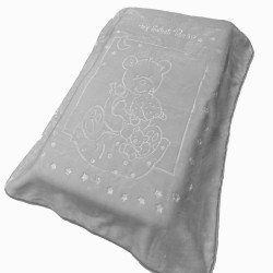 Κουβέρτα Βελουτέ Κούνιας Bebe Sweet Bear 13 Light Grey Dimcol (110x140) 1Τεμ