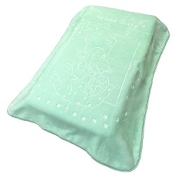 Κουβέρτα Βελουτέ Κούνιας Bebe Sweet Bear 15 Mint Dimcol (110x140) 1Τεμ