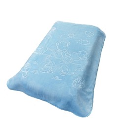 Κουβέρτα Βελουτέ Κούνιας Bebe Bicycle Bear 16 Baby Blue Dimcol (110x140) 1Τεμ