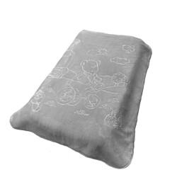 Κουβέρτα Βελουτέ Κούνιας Bebe Bicycle Bear 18 Light Grey Dimcol (110x140) 1Τεμ
