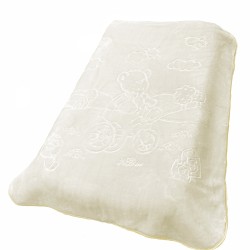 Κουβέρτα Βρεφική Βελουτέ Ανάγλυφη Κούνιας Bebe Bicycle Bear 22 Ecru Dimcol (110x140) 1Τεμ