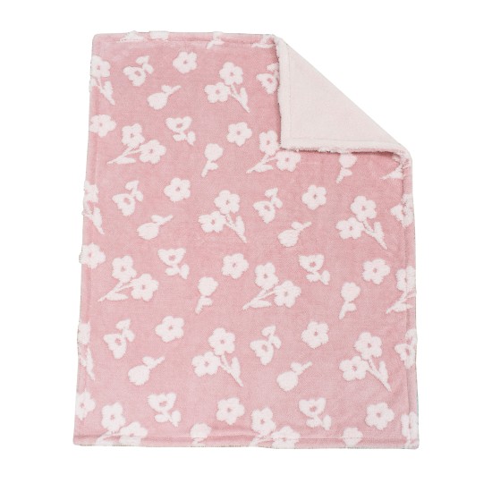 Κουβέρτα Fleece Με Sherpa Αγκαλιάς Bebe Flower 09 Coral Jacquard Dimcol (75x101) 1Τεμ