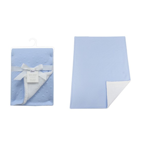 Κουβέρτα Fleece Βρεφική Με Sherpa Αγκαλιάς Stars 18 Sky Blue Air Layer Jacquard Dimcol (75x100) 1Τεμ