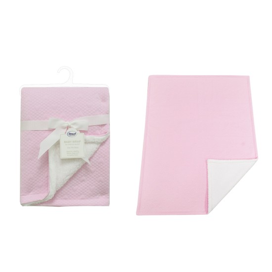 Κουβέρτα Fleece Βρεφική Με Sherpa Αγκαλιάς Hearts 19 Pink Air Layer Jacquard Dimcol (75x100) 1Τεμ