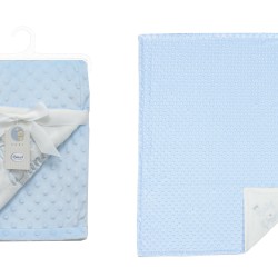 Κουβέρτα Fleece Βρεφική Αγκαλιάς Prince 33 Sky Blue Minky Bubble Dimcol (75x100) 1Τεμ