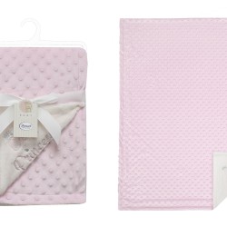 Κουβέρτα Fleece Βρεφική Αγκαλιάς Princess 34 Pink Minky Bubble Dimcol (75x100) 1Τεμ