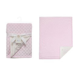 Κουβέρτα Fleece Βρεφική Αγκαλιάς Princess 34 Pink Minky Bubble Dimcol (75x100) 1Τεμ