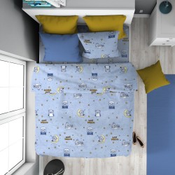 Παπλωματοθήκη Παιδική Μονή Kids Sweet Dreams 551 Sky Blue Cotton Dimcol (160x240) 1Τεμ