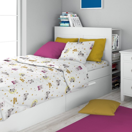 Παπλωματοθήκη Παιδική Μονή Kids Sweet Dreams 553 White-Pink Cotton Dimcol (160x240) 1Τεμ