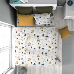 Παπλωματοθήκη Παιδική Μονή Kids Village 579 White-Green Cotton Dimcol (160x240) 1Τεμ Παπλωματοθήκη Παιδική Μονή Kids Village 579 White-Green Cotton Dimcol (160x240) 1Τεμ
