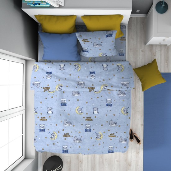 Πάπλωμα Παιδικό Μονό Kids Sweet Dreams 551 Sky Blue Cotton Dimcol (160x240) 1Τεμ