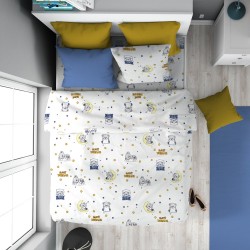 Πάπλωμα Παιδικό Μονό Kids Sweet Dreams 554 White-Sky Blue Cotton Dimcol (160x240) 1Τεμ