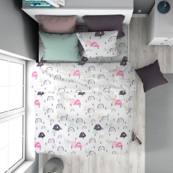 Πάπλωμα Παιδικό Μονό Kids Rainbow 575 White-Pink Cotton Dimcol (160x240) 1Τεμ