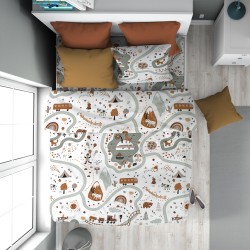 Πάπλωμα Παιδικό Μονό Kids Countryside 580 White-Mint Cotton Dimcol (160x240) 1Τεμ