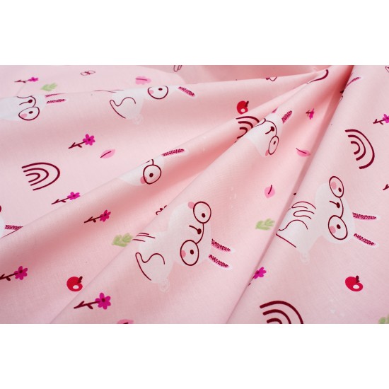 Παπλωματοθήκη Παιδική Μονή Kids Rabbit Garden 585 Pink Cotton Dimcol (160x240) 1Τεμ