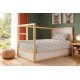 Σεντόνια Παιδικά Μονά Σετ Kids Rabbit Garden 586 Grey Cotton Dimcol (160x240 ) Με Λάστιχο 3Τεμ