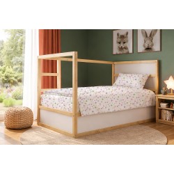 Παπλωματοθήκη Παιδική Μονή Kids Whimsical Mountainside 587 White-Pastel Lilac Cotton Dimcol (160x240) 1Τεμ