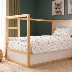 Σεντόνια Παιδικά Μονά Σετ Kids Whimsical Mountainside 588 White-Grey Cotton Dimcol (160x240 ) Με Λάστιχο 3Τεμ