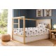Σεντόνια Παιδικά Μονά Σετ Kids Animal Grand Prix 589 White-Blue Cotton Dimcol (160x240 ) Με Λάστιχο 3Τεμ