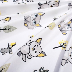 Σεντόνια Παιδικά Μονά Σετ Kids Foxes 595 White-Grey Cotton Dimcol (160x240) 2Τεμ Σεντόνια Παιδικά Μονά Σετ Kids Foxes 595 White-Grey Cotton Dimcol (160x240) 2Τεμ