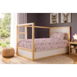 Παπλωματοθήκη Παιδική Μονή Kids Ballerina Bear 598 Pink Cotton Dimcol (160x240) 1Τεμ