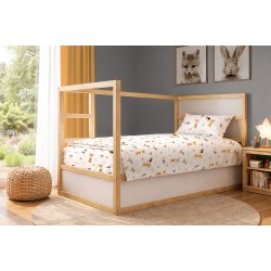Παπλωματοθήκη Παιδική Μονή Kids Giraffe 599 White-Orange Cotton Dimcol (160x240) 1Τεμ