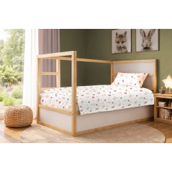 Σεντόνια Παιδικά Μονά Σετ Kids Happy Safari 712 White-Pink Cotton Dimcol (160x240) 2Τεμ Σεντόνια Παιδικά Μονά Σετ Kids Happy Safari 712 White-Pink Cotton Dimcol (160x240) 2Τεμ