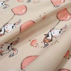Σεντόνια Παιδικά Μονά Σετ Kids Floating Bunny 714 Beige-Salmon Cotton Dimcol (160x240) 2Τεμ Σεντόνια Παιδικά Μονά Σετ Kids Floating Bunny 714 Beige-Salmon Cotton Dimcol (160x240) 2Τεμ