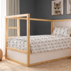 Σεντόνια Παιδικά Μονά Σετ Kids Floating Bunny 715 Grey Cotton Dimcol (160x240) 2Τεμ